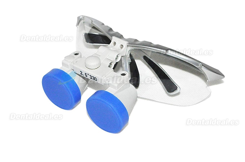 Médico Quirúrgico Dental Gafas Lupas Binoculares 2.5×320MM(Plata)