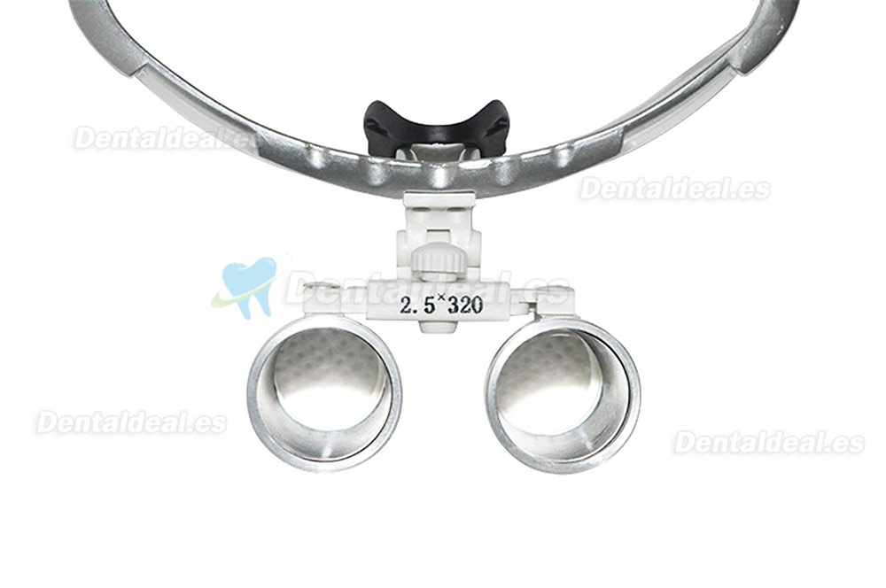 Médico Quirúrgico Dental Gafas Lupas Binoculares 2.5×320MM(Plata)