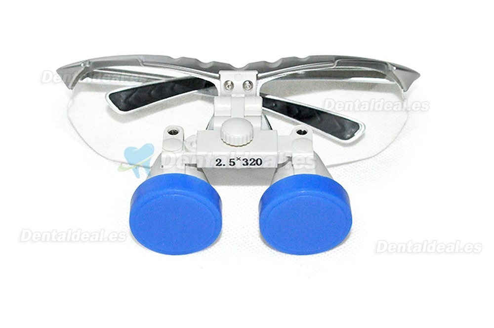 Médico Quirúrgico Dental Gafas Lupas Binoculares 2.5×320MM(Plata)