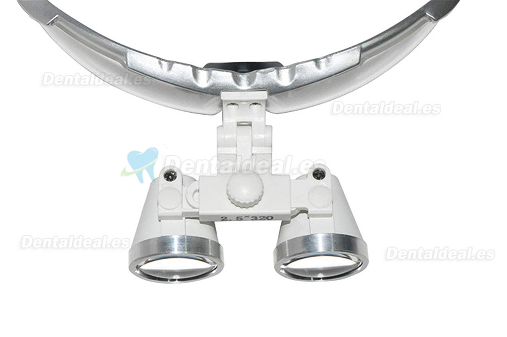 Médico Quirúrgico Dental Gafas Lupas Binoculares 2.5×320MM(Plata)
