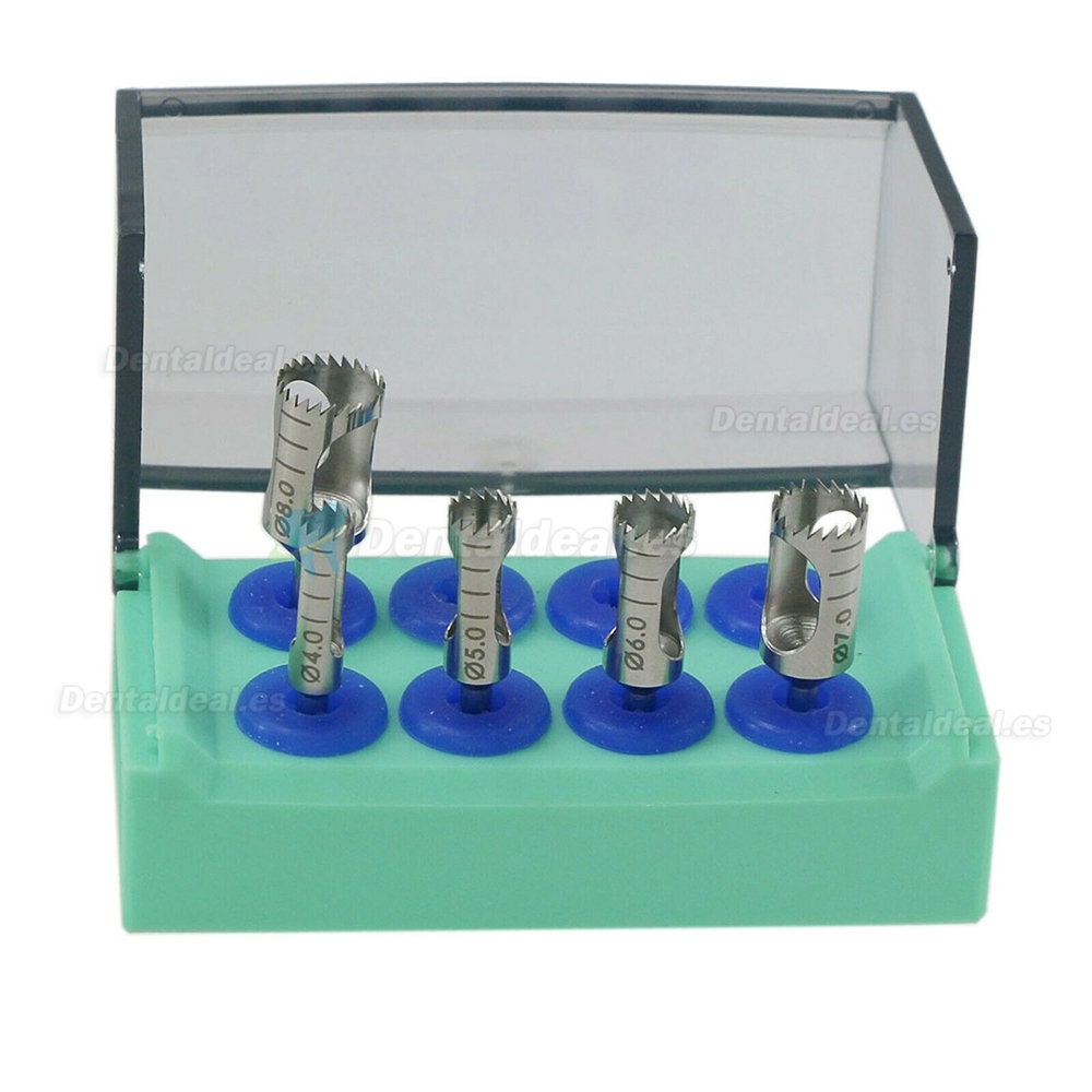 5Pcs / Kit Trephine Cirugía de implantes dentales Broca para injerto óseo Fresa quirúrgica y soporte