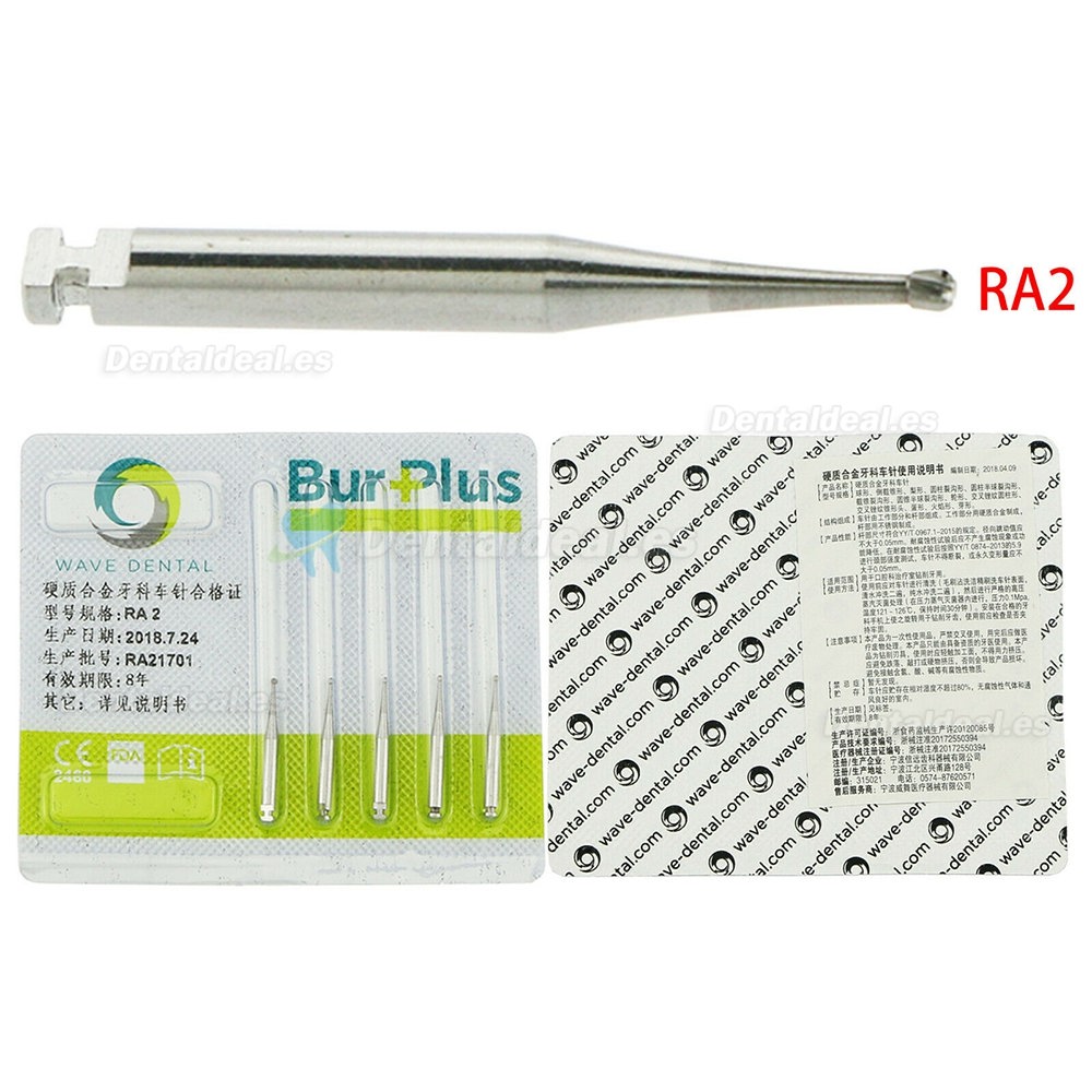 10 paquetes WAVE Fresa de cierre de carburo de tungsteno dental Broca redonda de baja velocidad RA 1 2 3 4 5 6 7 8