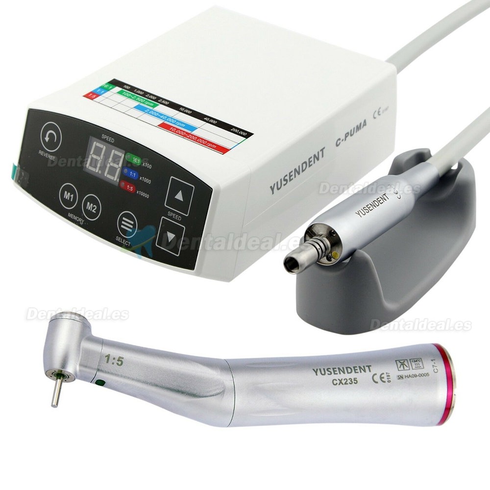 YUSENDENT COXO C PUMA Micro motor eléctrico dental +1: 5 fibra óptica contra ángulo CX235 C7-1