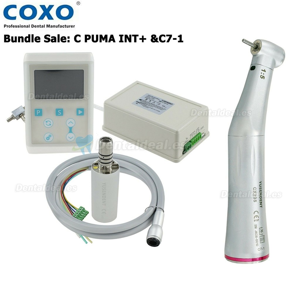 YUSENDENT COXO C PUMA INT + Dental incorporado Micro motor eléctrico LED +1: 5 Pieza de mano contra ángulo de fibra óptica YUSENDENT COXO C PUMA INT + Dental incorporado Micro motor eléctrico LED +1: 5 Pieza de mano contra ángulo de fibra óptica