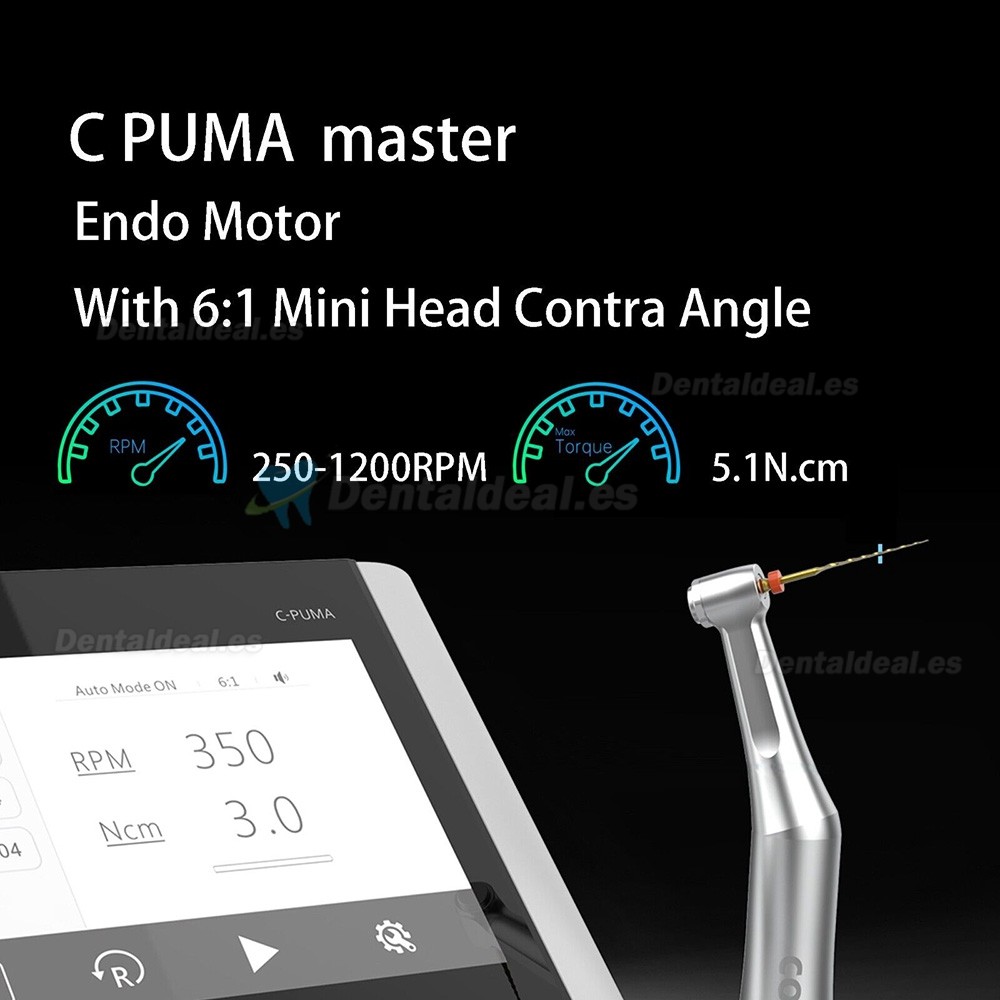 YUSENDENT COXO C PUMA Master motor endodoncia eléctrico dental con contraángulo 6:1 y 1:5