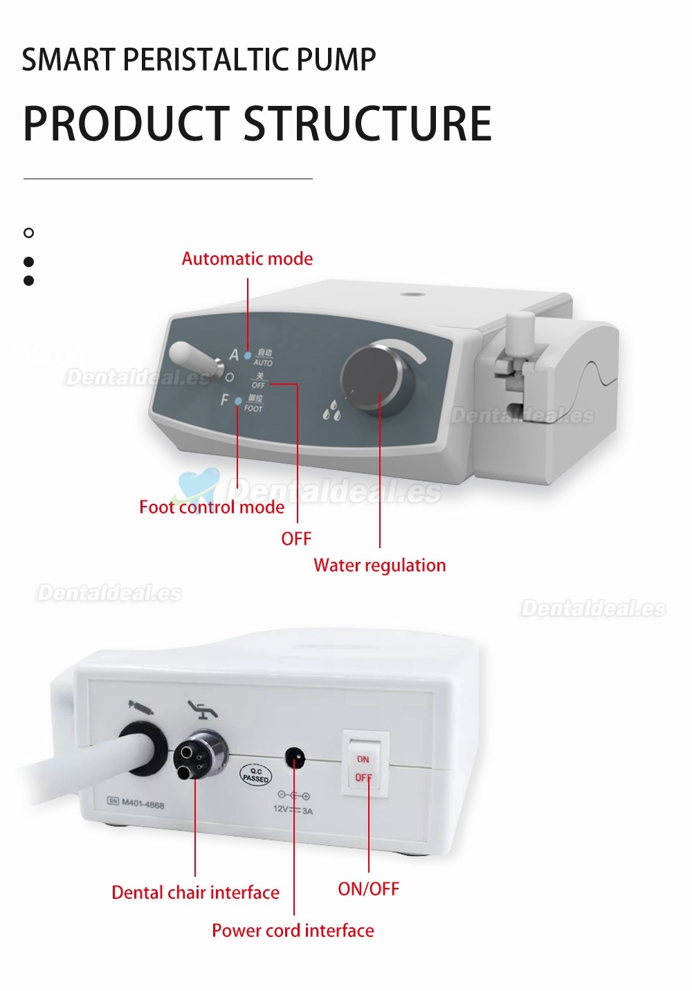 COXO CX265-76 Bomba peristáltica inteligente para motor eléctrico dental suministro de agua automático