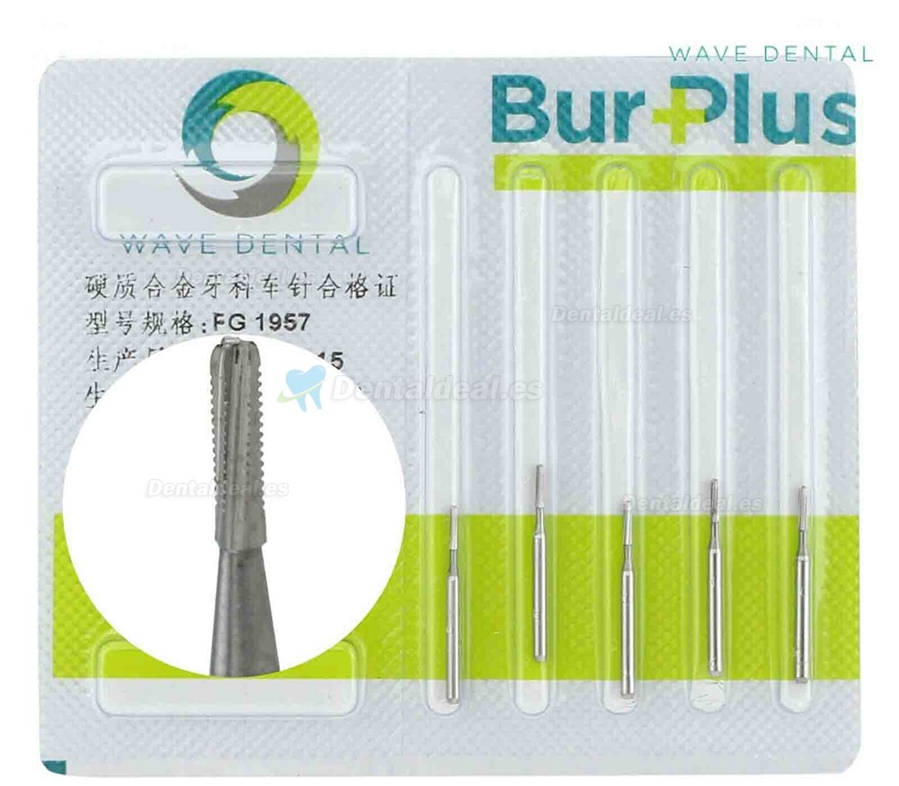 5 Paquetes de fresa de carburo de tungsteno dental para corte de metal fisura recta 1957 1958