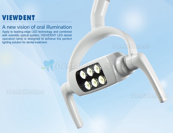 Lámpara cialitica odontológica de techo lámpara de examen operatorio LED oral sin sombras 6 LED con brazo