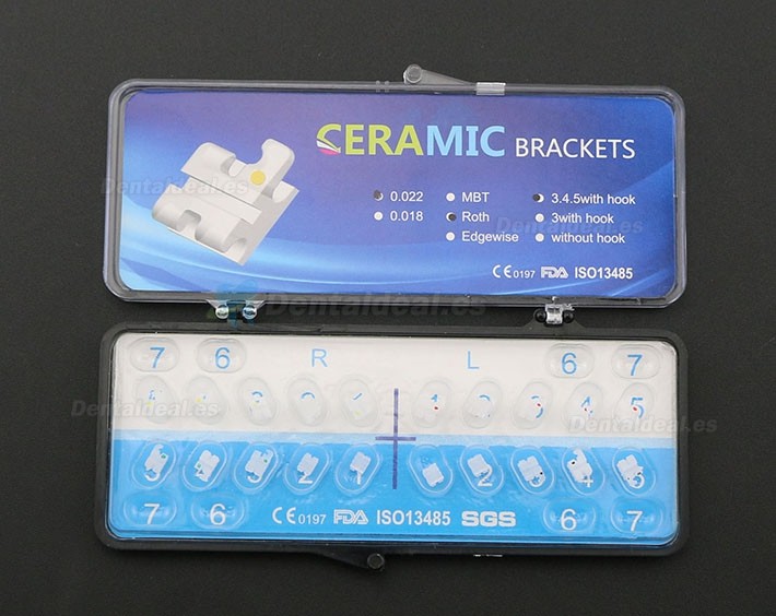 5 paquete/20 piezas dentales Ortodoncia Bracket de cerámica del soporte ROTH 022 345 ganchos