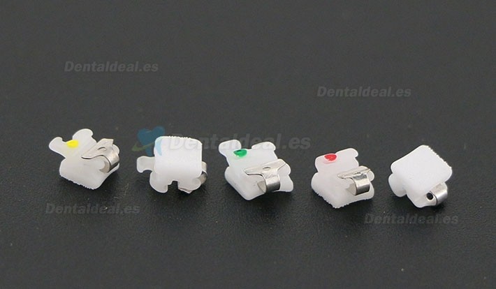 1Box Dental Ortodoncia autoligado Brackets de cerámica Tirantes Roth 022 345 Ganchos