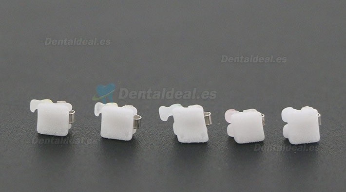 1Box Dental Ortodoncia autoligado Brackets de cerámica Tirantes Roth 022 345 Ganchos