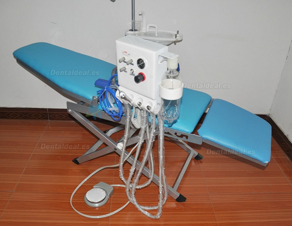 Nueva unidad de silla plegable portátil dental con descarga + sistema de suministro de agua