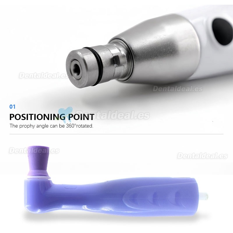 Pieza de mano de profilaxis de higiene dental eléctrica inalámbrica ajustes giratorios de 360° y 6 velocidades