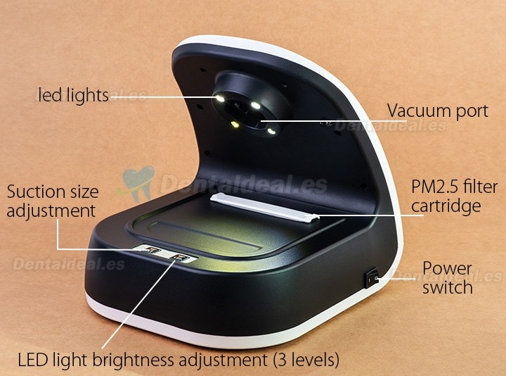 60W Aspirador colector de polvo laboratorio dental portátil con luz LED