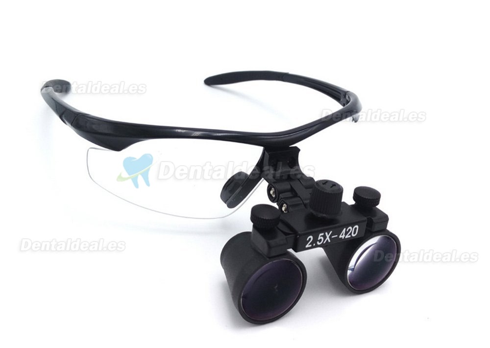 2,5 x420 mm Lupa binocular de cristal óptico antiniebla DY-101 color negro