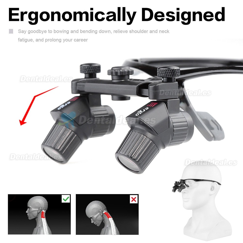 4.0X 450mm Lupa binocular médica ergonómica lupa Ergo lupas