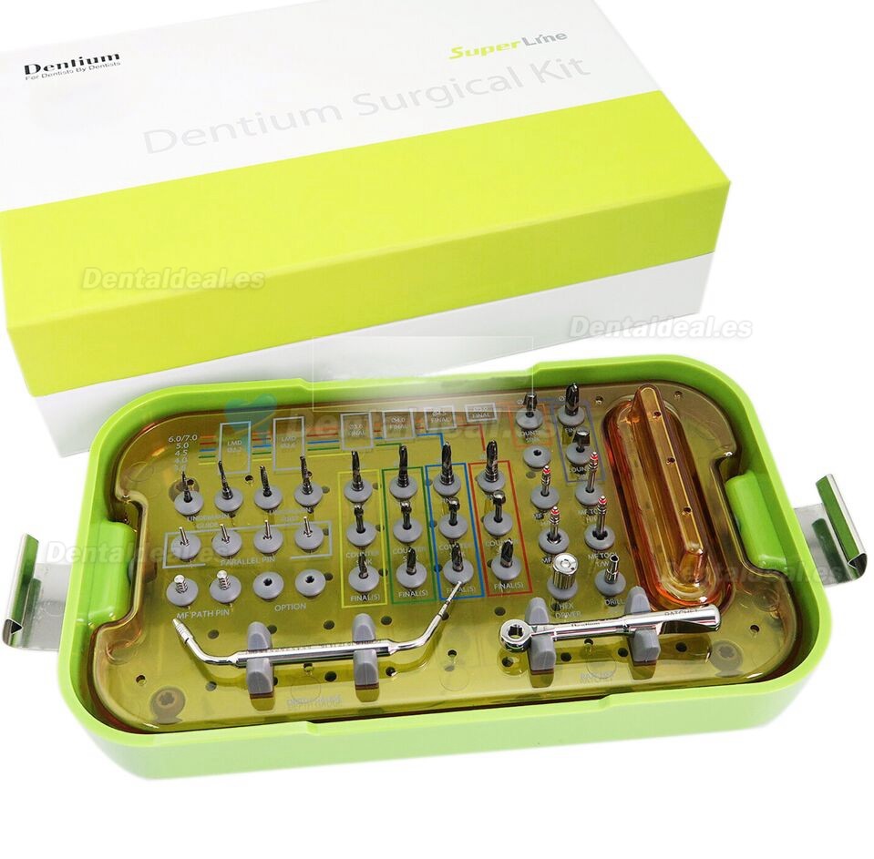 Dentium Kit de herramientas quirúrgicas dentales UXIF SuperLine Kit de instrumentos de cirugía de implantes