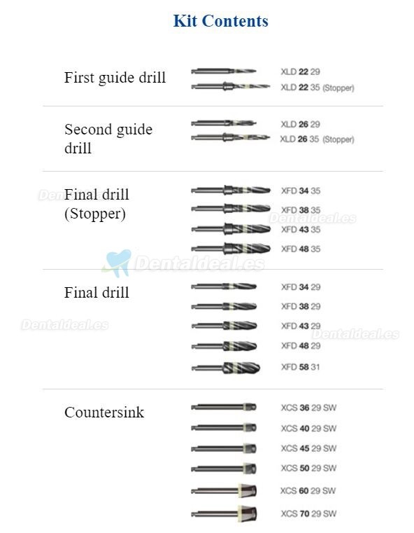 Dentium Kit de herramientas quirúrgicas dentales UXIF SuperLine Kit de instrumentos de cirugía de implantes