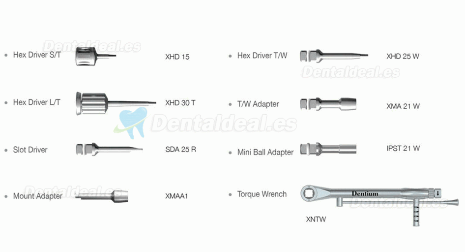 Dentium XIP Kit de instrumento de implante de Kit de controlador de mano de restauración de prótesis dental con llave dinamométrica