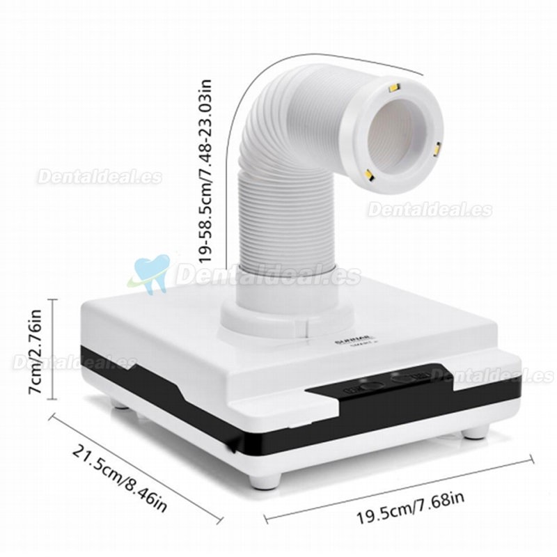 Portátil aspiradora de escritorio de laboratorio dental colector de polvo con luz LED