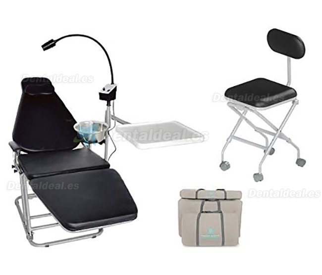 Dynamic DU32L Sillón dental portátil con lámpara de exploración LED DLG101 + Taburete dental DS08