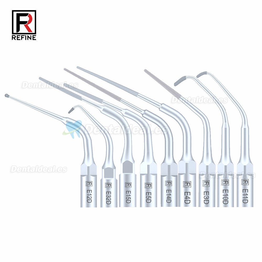 10Pcs Refine Punta de ultrasonidos endodoncia E3D E4D E5D E10D E11D E12D E14D E15D compatible con Woodpecker EMS