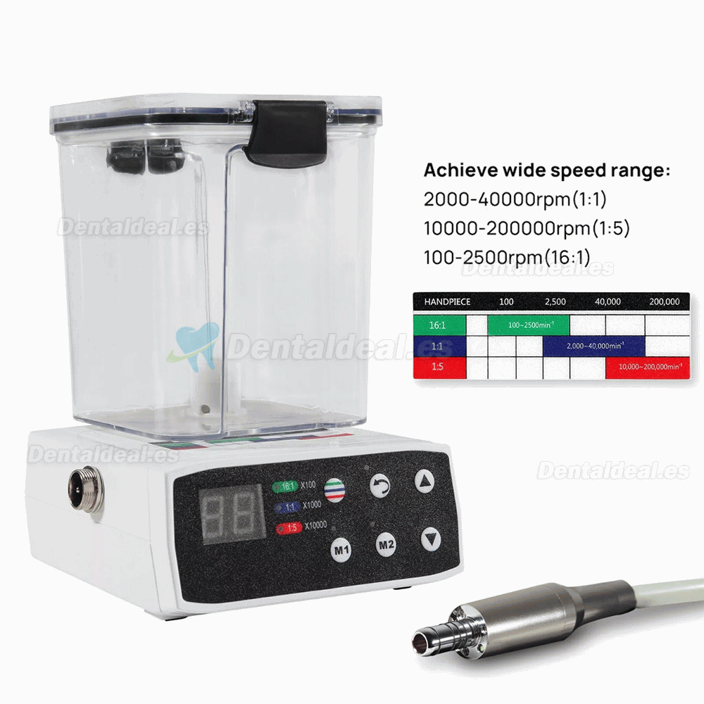 Motor dental eléctrico compatible con 1:5 / 1:1 / 16:1 contra-ángulo con suministro de agua