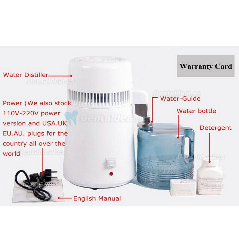 750W 4L Destiladora Eléctrica de Agua Pura de Mostrador Máquina Destiladora de Agua Dental