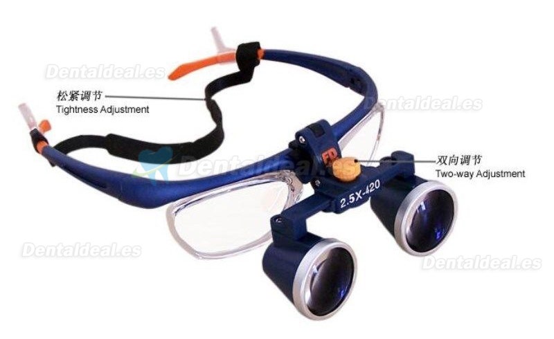 Dental prismáticos Galileo Medical marco lupa lupa gafas 3.5 x 420 mm FD-503G