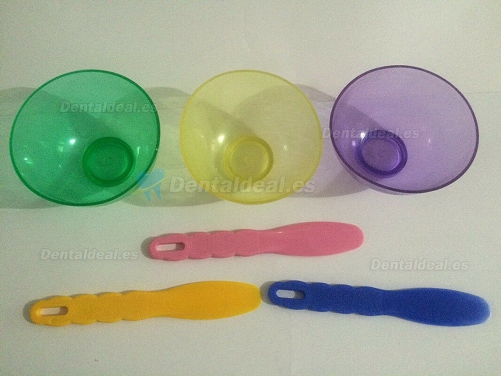 3Pcs cuencos flexibles de goma de alginato + espátulas para mezclar colores