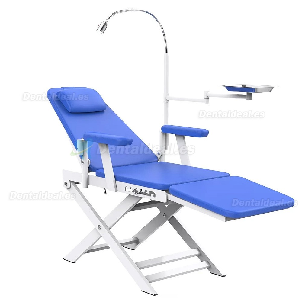 Silla Dental Port&aacute;til Plegable para Dentista con Luz LED y Bandeja