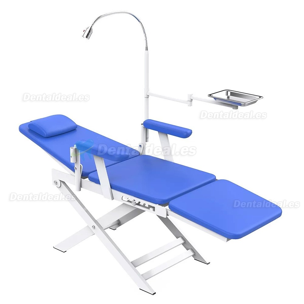Silla Dental Port&aacute;til Plegable para Dentista con Luz LED y Bandeja
