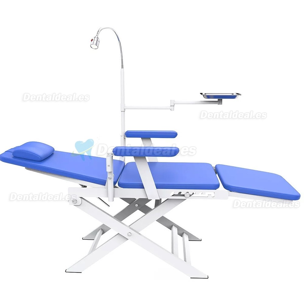 Silla Dental Port&aacute;til Plegable para Dentista con Luz LED y Bandeja