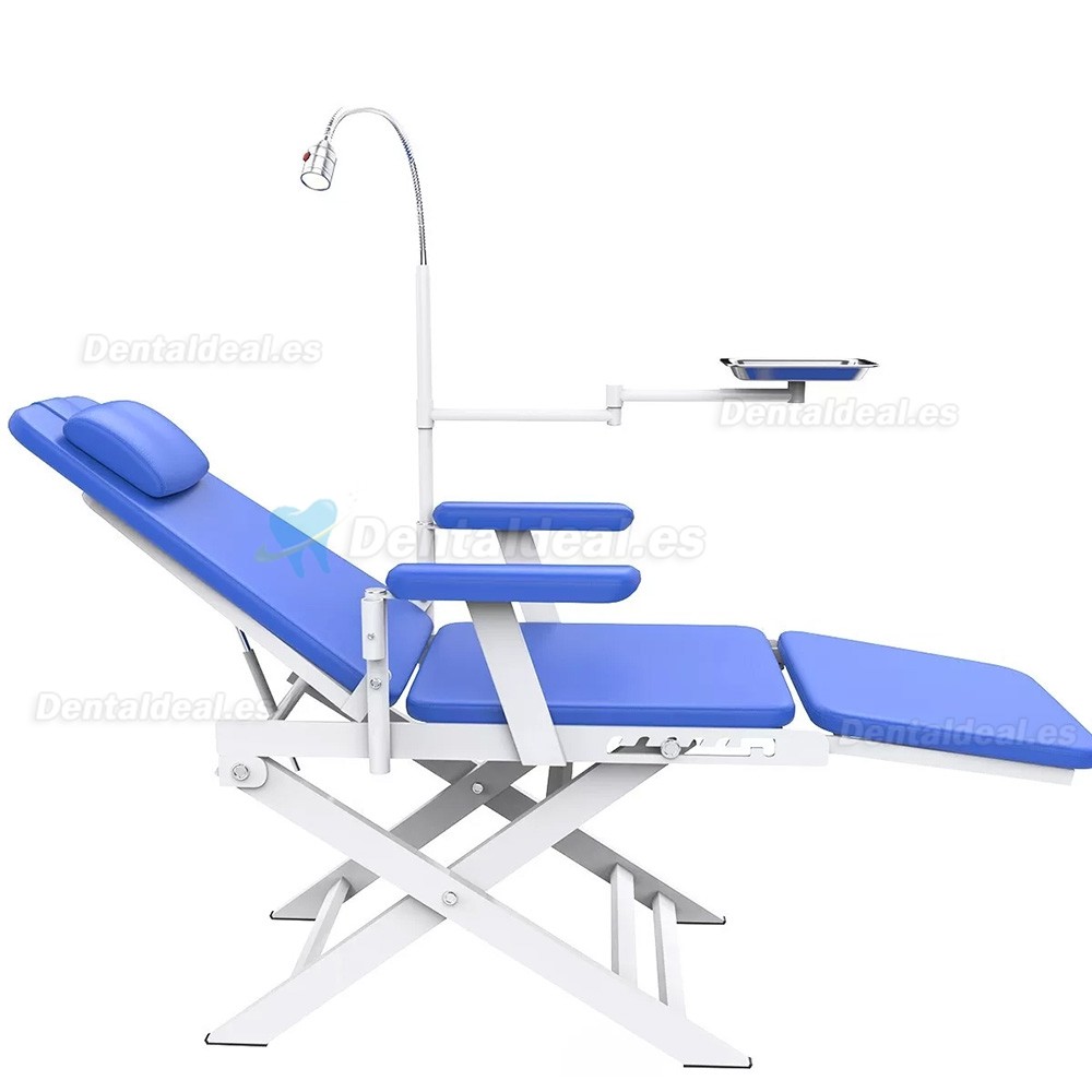 Silla Dental Port&aacute;til Plegable para Dentista con Luz LED y Bandeja