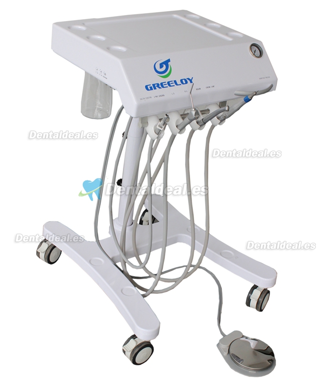 Greeloy® Unidad de Carro Dental Portátil Móvil con Jeringa Triplex GU-P301