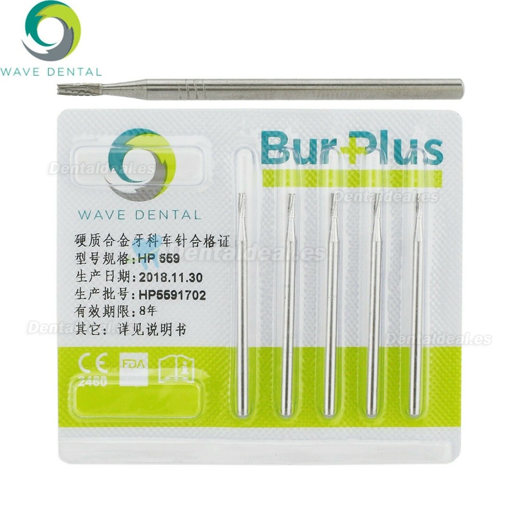 10Pcs HP 559 Bur Dental Carbide Straight Fissure Cross Cut Burs