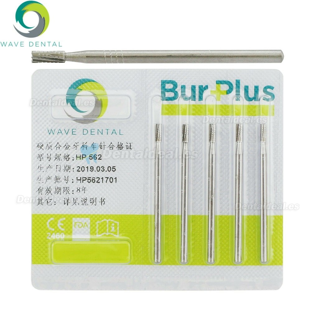 10Pcs HP 562 Bur Dental Carbide Straight Fissure Cross Cut Burs