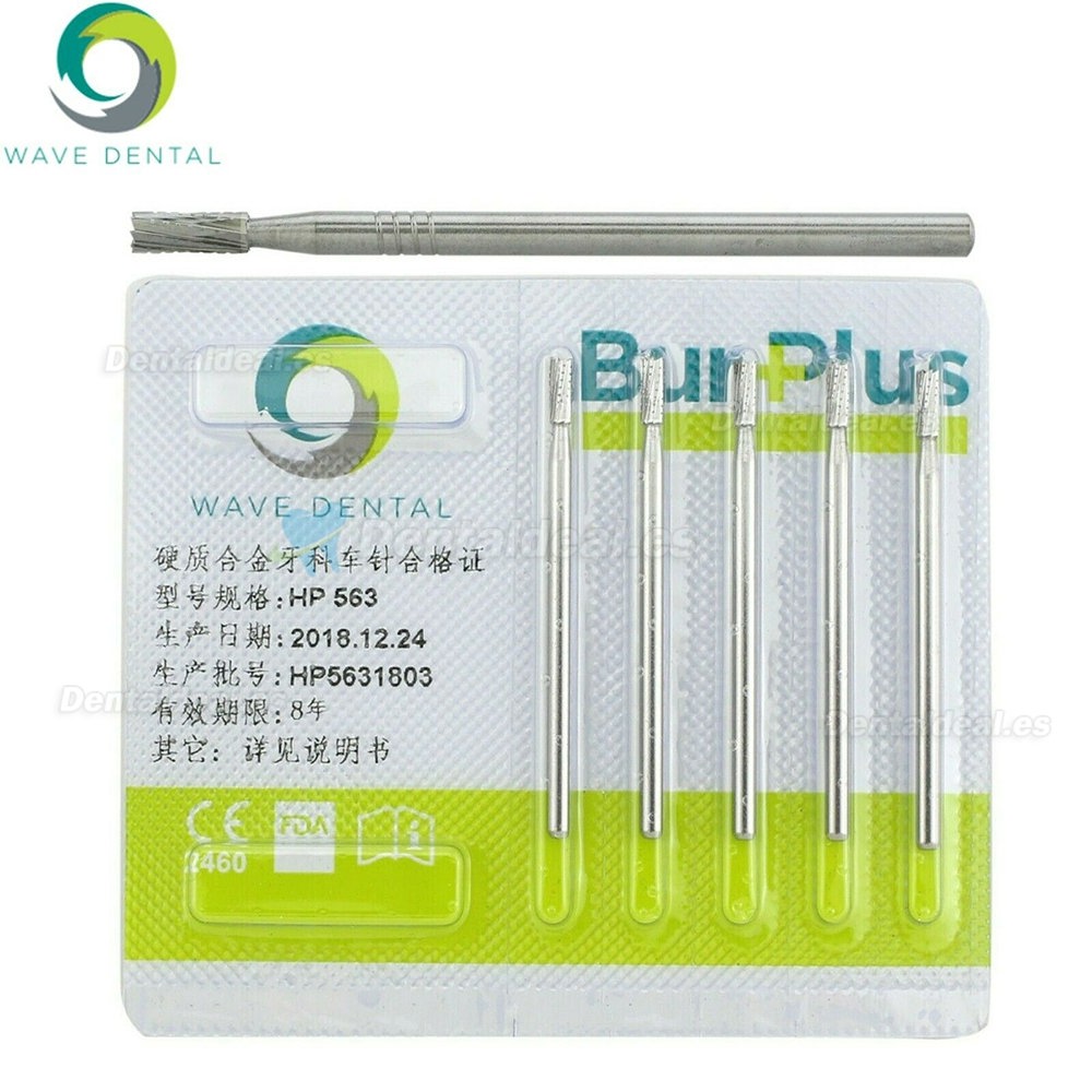 10Pcs HP 563 Bur Dental Carbide Straight Fissure Cross Cut Burs