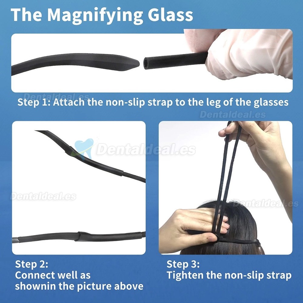 Lupa Dental Quir&uacute;rgica Ergon&oacute;mica Flip-Up 4.0X 5.0X 6.0X 350-450 mm