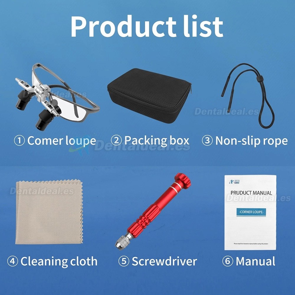 Lupa Dental Quir&uacute;rgica Ergon&oacute;mica Flip-Up 4.0X 5.0X 6.0X 350-450 mm