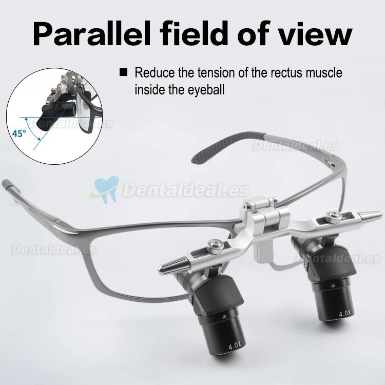 Lupa Dental Quir&uacute;rgica Ergon&oacute;mica Flip-Up 4.0X 5.0X 6.0X 350-450 mm