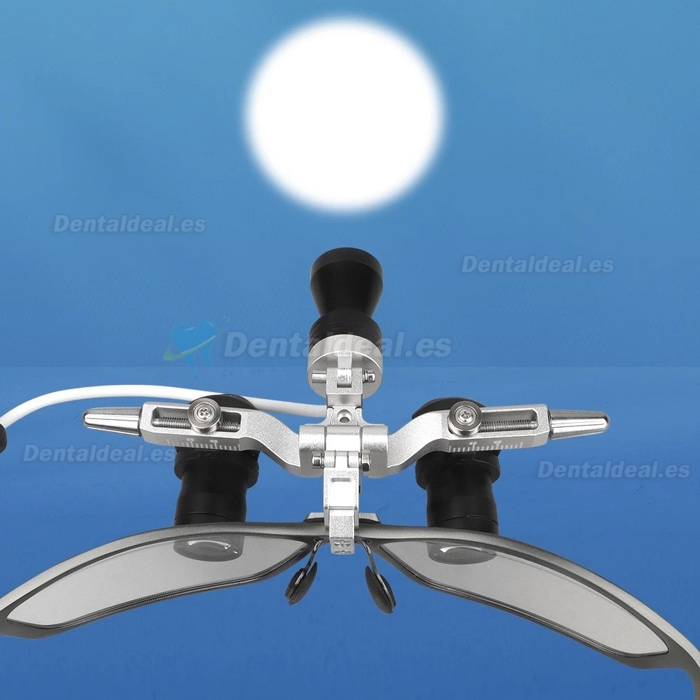 Lupa Dental Ergon&oacute;mica 4.0X 5.0X 6.0X 350-450mm Tipo Flip-Up 48&deg; con Luz LED 5W