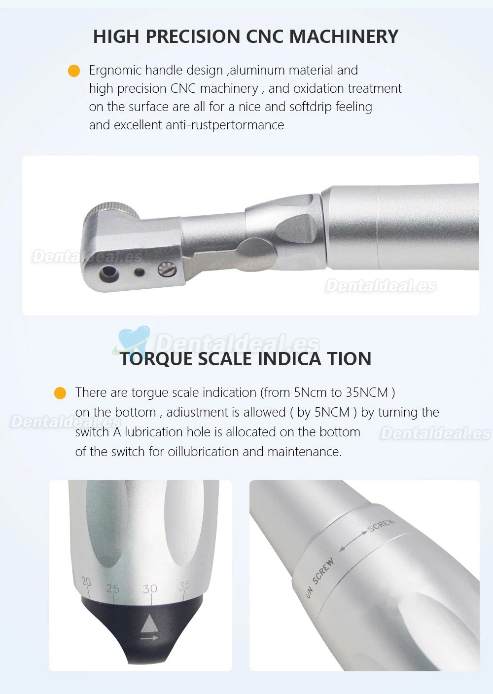 Llave dinamométrica para implantes dentales  + 12Pcs destornilladores + 2Pcs cabezales en espiral