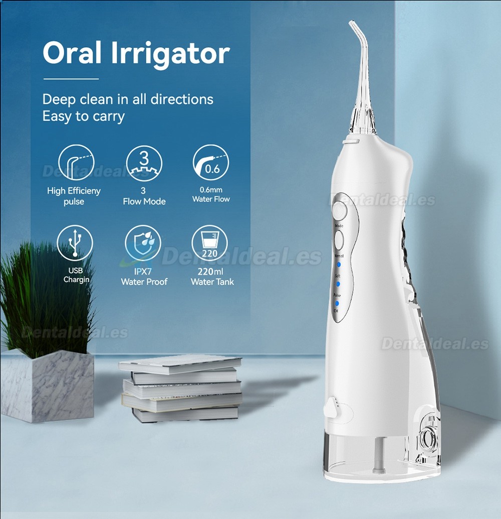 Oral Irrigador de Agua Flosser USB Recargable Impermeable Portátil
