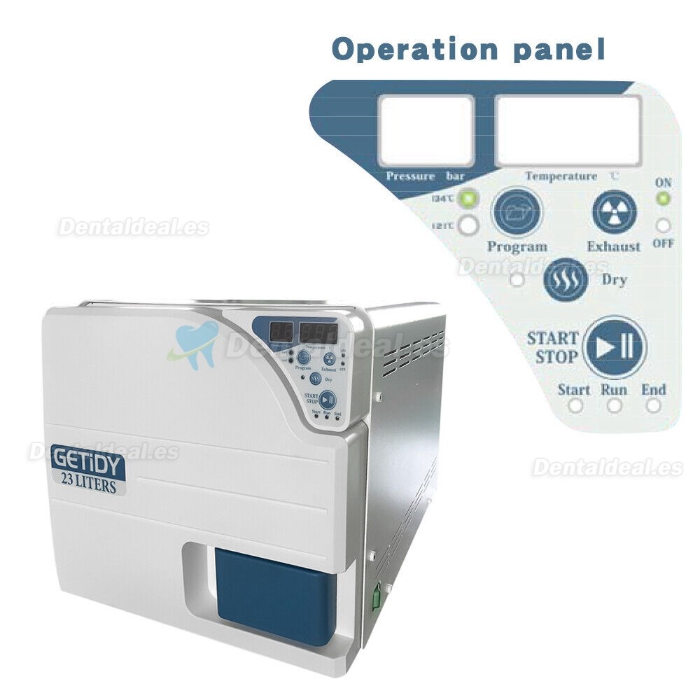 Getidy 18-23L Esterilizador de autoclave digital dental vapor al vacío clase n con función de secado