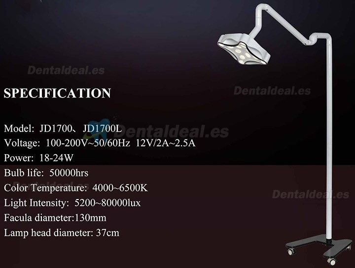 Micare JD1700 Móvil lámpara cialítica lámpara quirúrgica menor LED para clínica dental