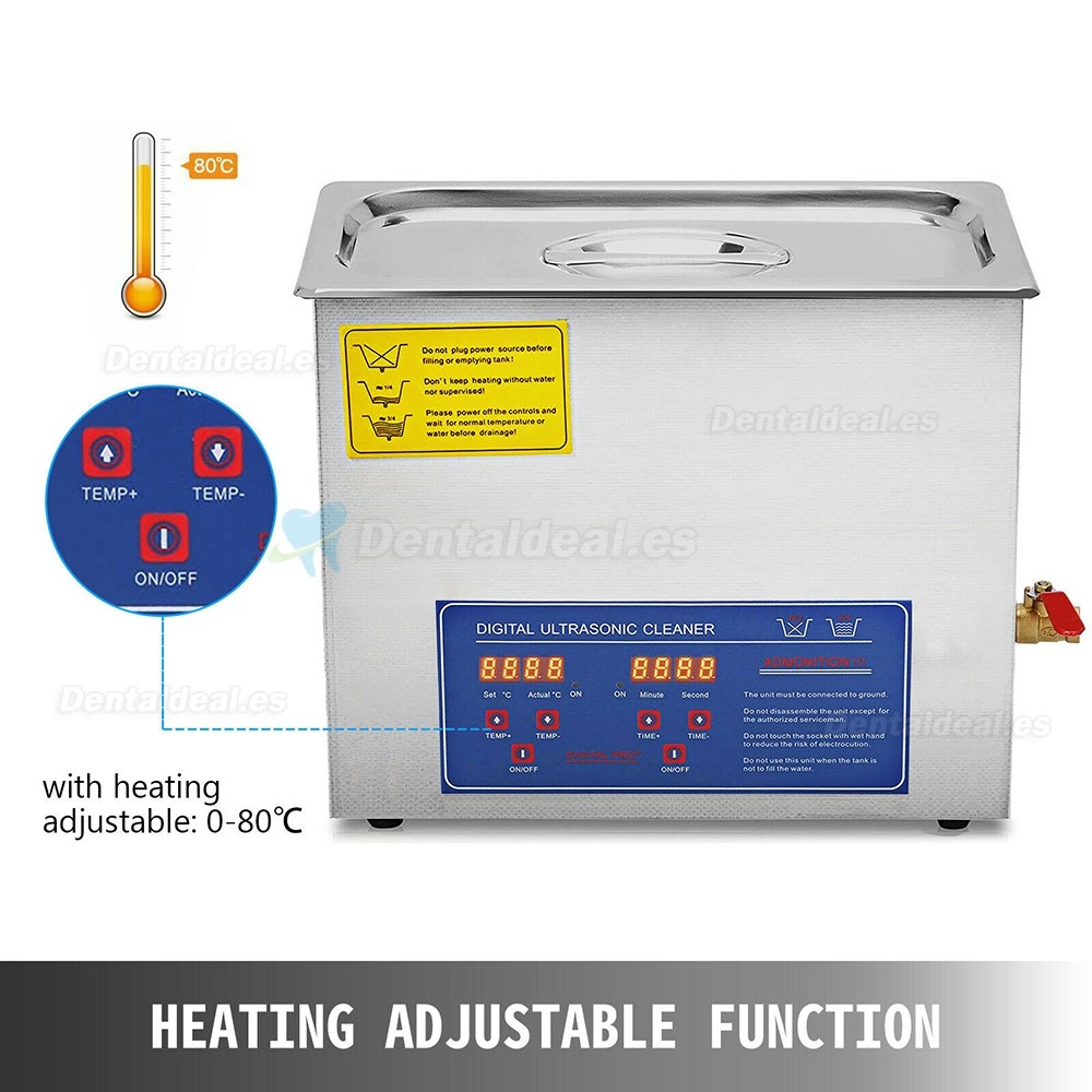 6L Máquina Limpiadora Ultrasónica de Acero Inoxidable JPS-30A