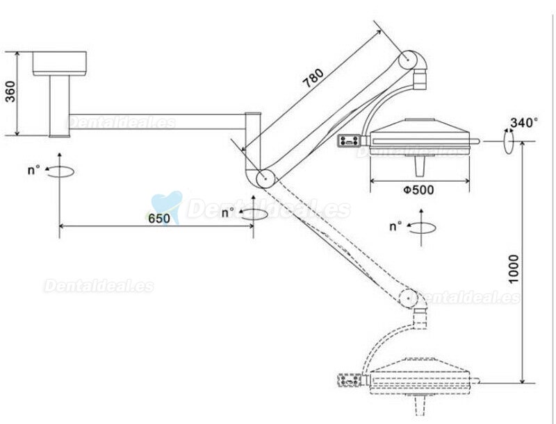 KWS KD-2036D-2 108W Ceiling LED Shadowless Lamp Surgical Medical Exam Light