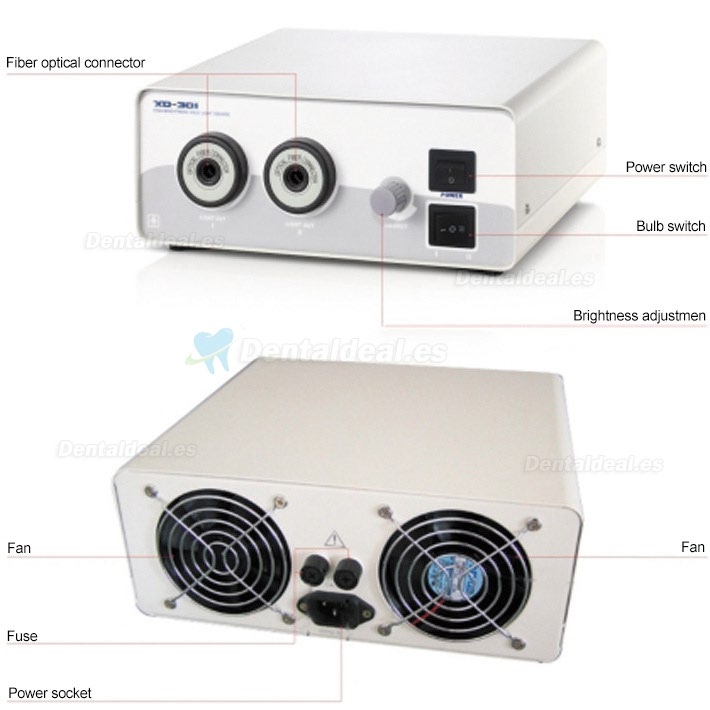 KWS XD-301-150W Fuente de Luz del Endoscopio Halógeno de Dos Agujeros de 150W