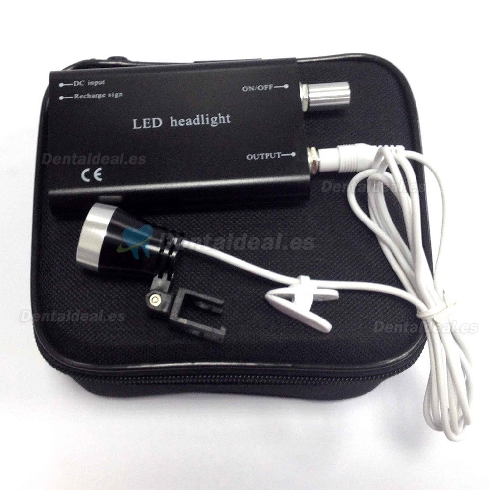 Lintera de cabeza de Hot Dental portátil con LED 3W para uso en cirugía dental con lupa color negro
